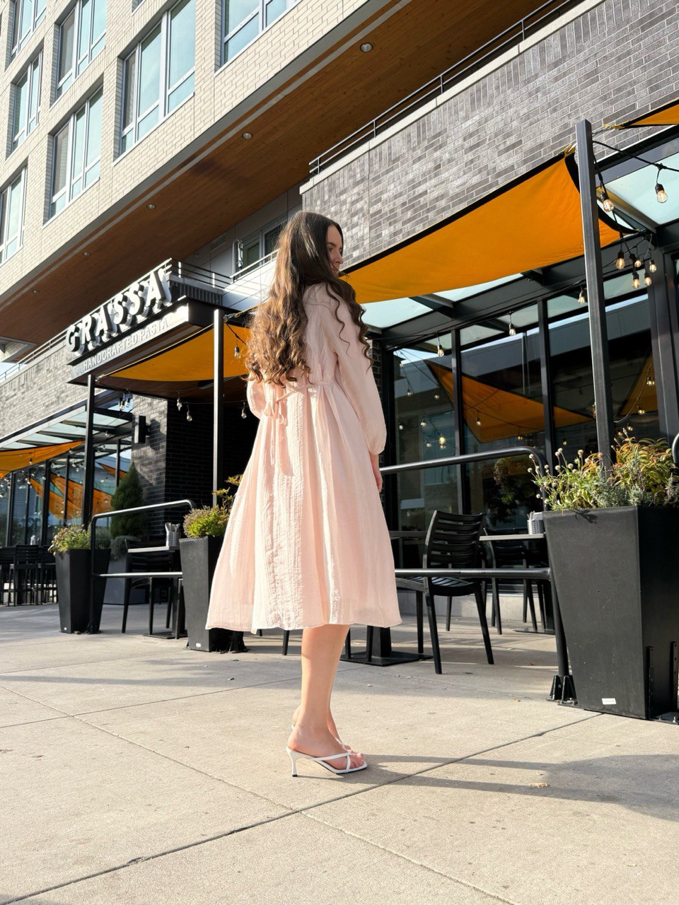 Sheer Pink Midi Dress