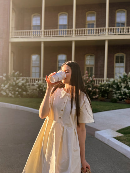 Lace Collar Cotton Dress