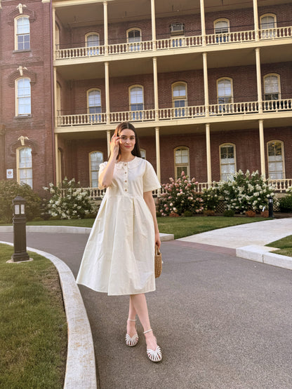 Lace Collar Cotton Dress