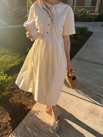 Lace Collar Cotton Dress