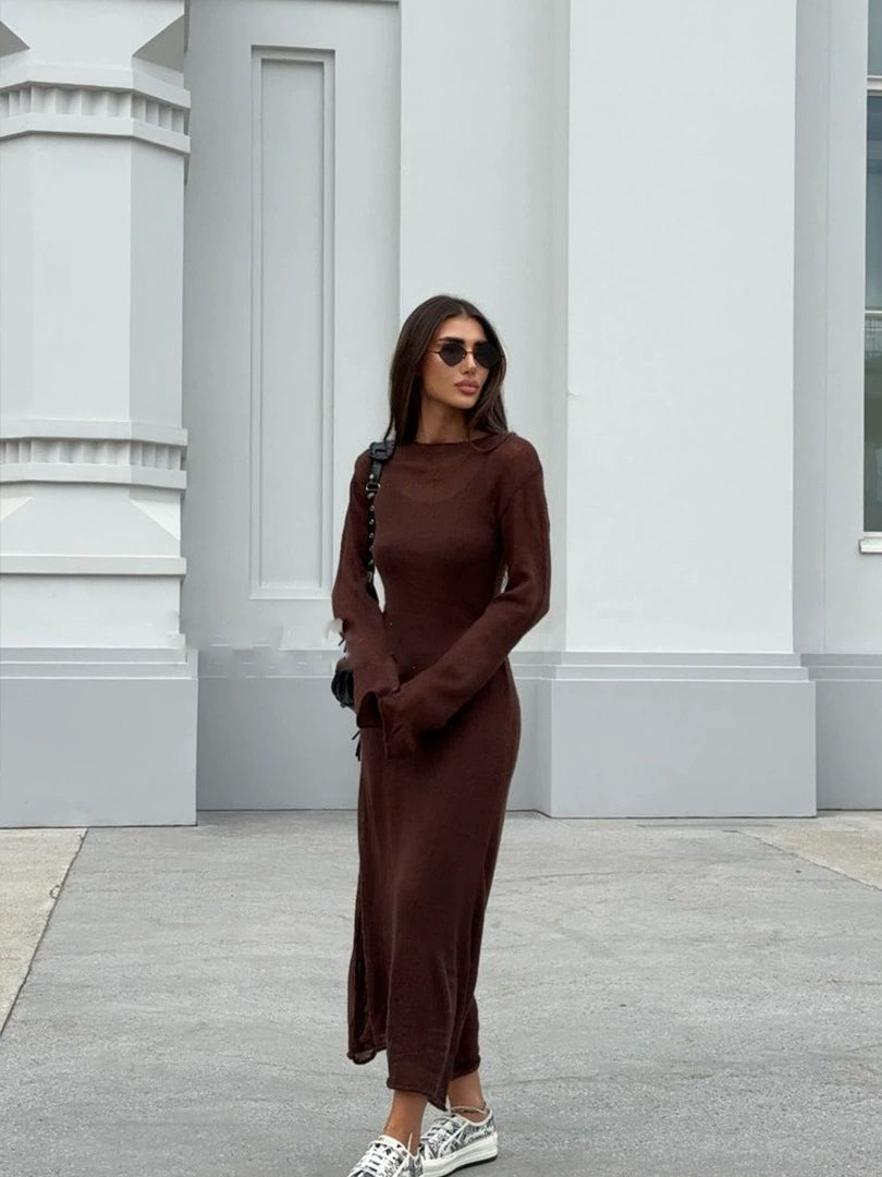 Maxi Knitted Dress with Slip