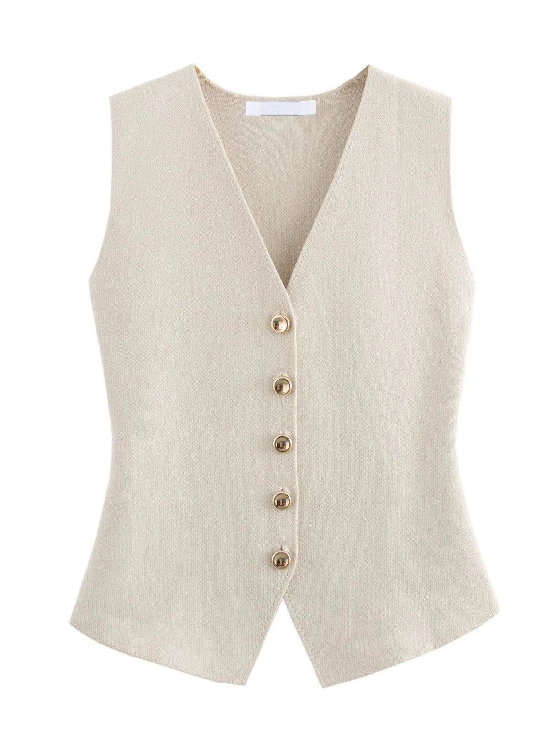 WMXZ Spring 4192003 New V-Neck Button Sleeveless Knitted Vest Vest Women's 4192 003