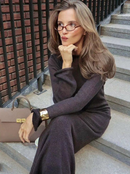 Maxi Knitted Dress with Slip