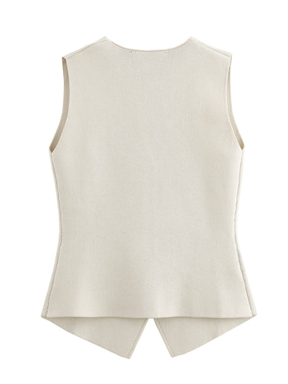 WMXZ Spring 4192003 New V-Neck Button Sleeveless Knitted Vest Vest Women's 4192 003