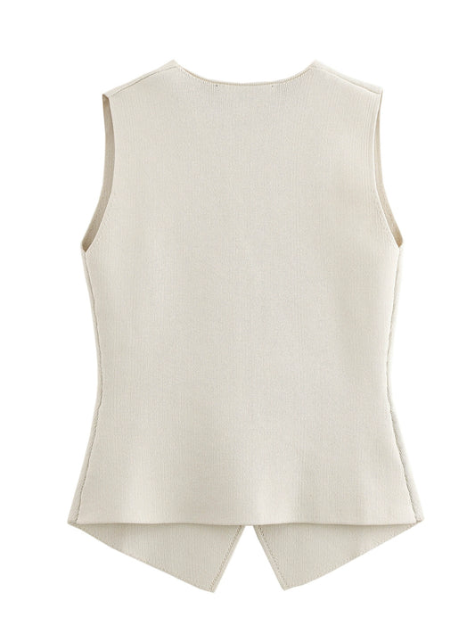 WMXZ Spring 4192003 New V-Neck Button Sleeveless Knitted Vest Vest Women's 4192 003