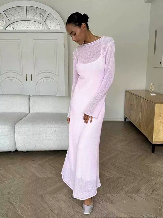 Maxi Knitted Dress with Slip