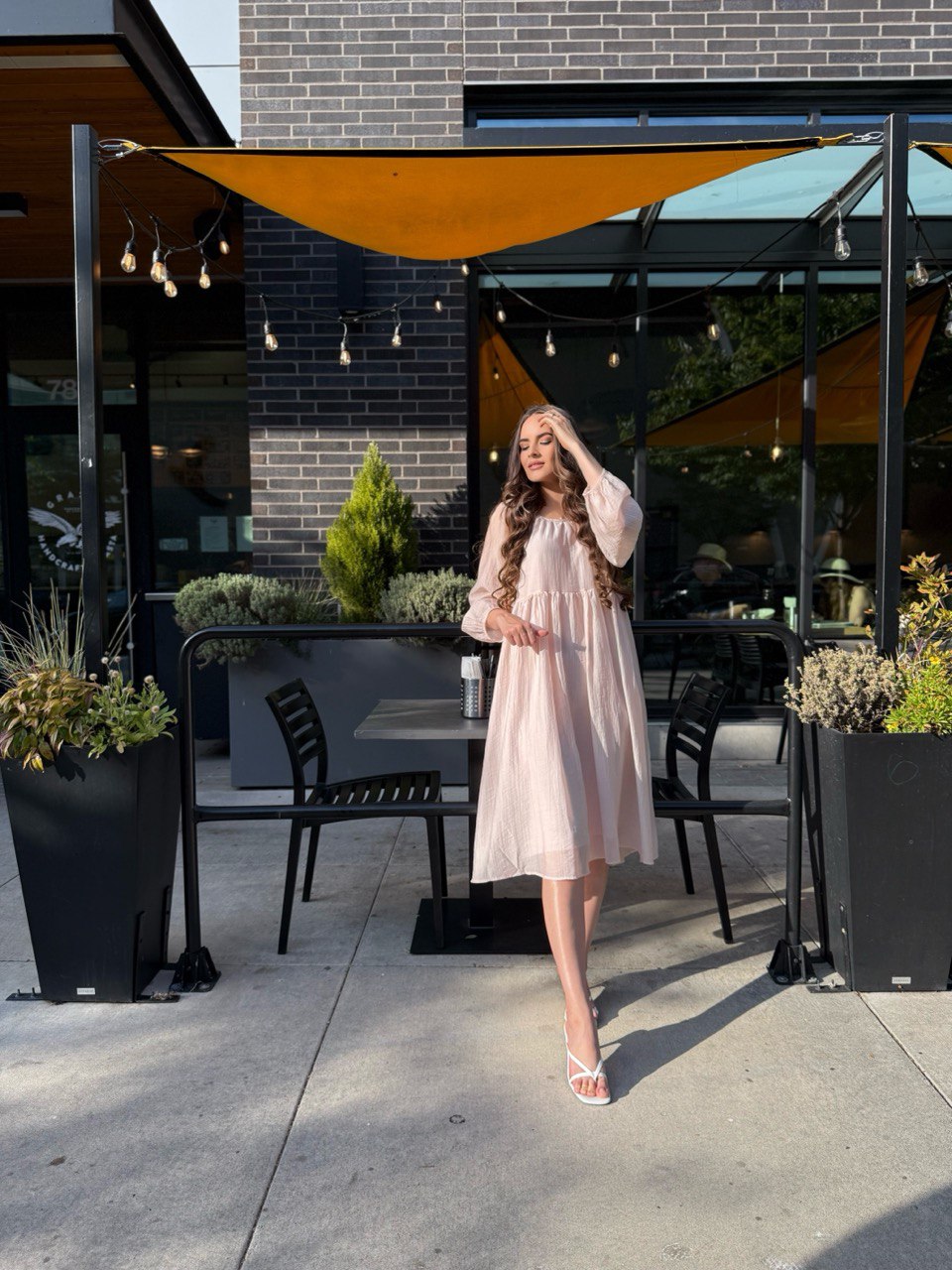 Sheer Pink Midi Dress