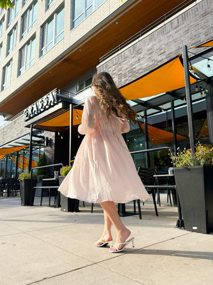 Sheer Pink Midi Dress