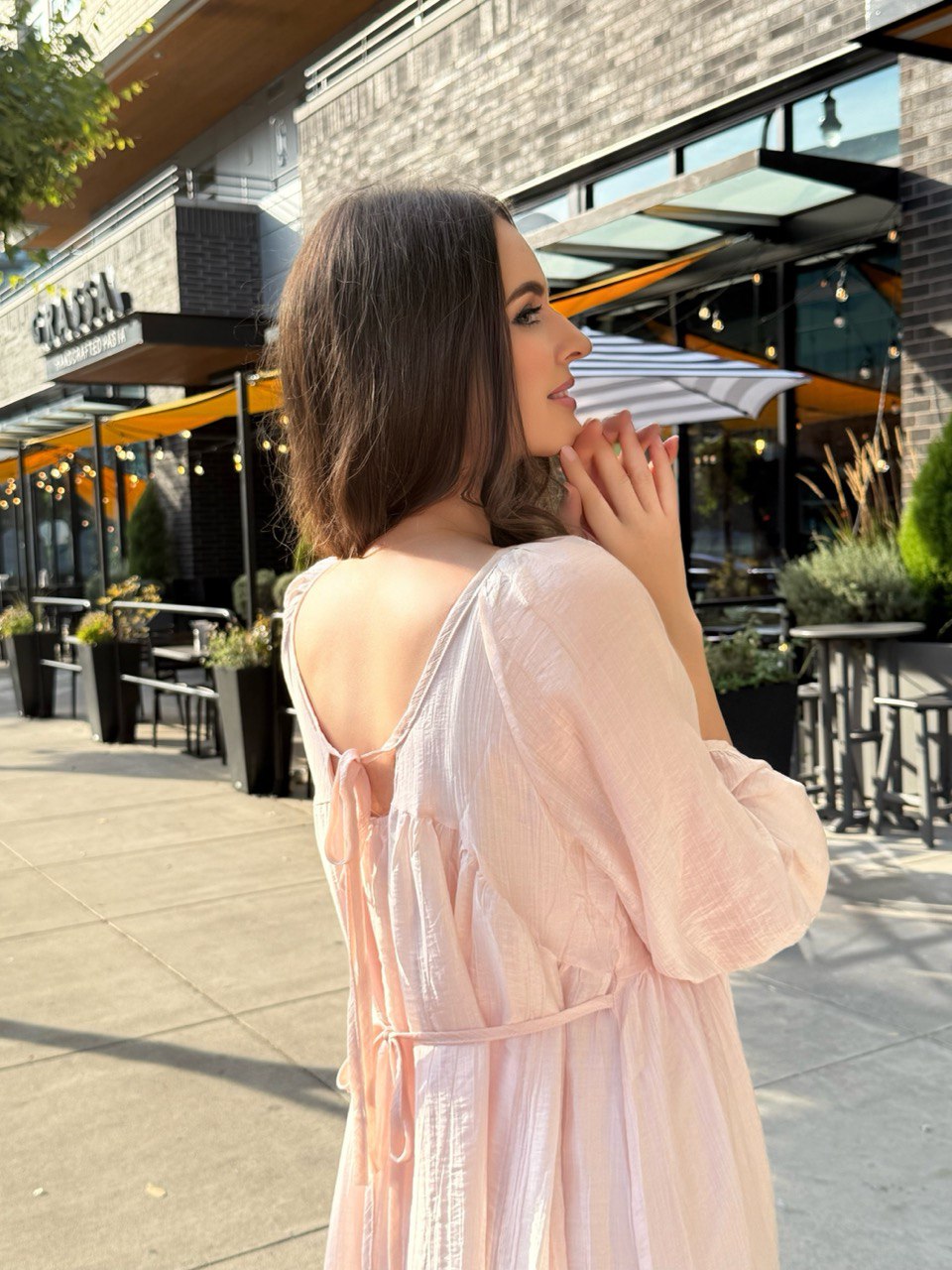 Sheer Pink Midi Dress