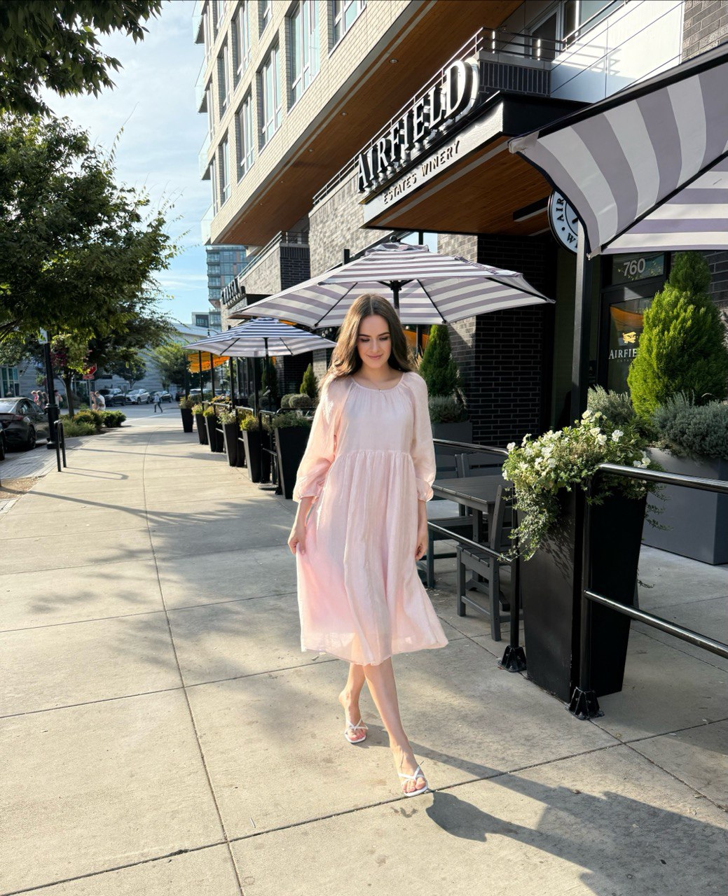 Sheer Pink Midi Dress