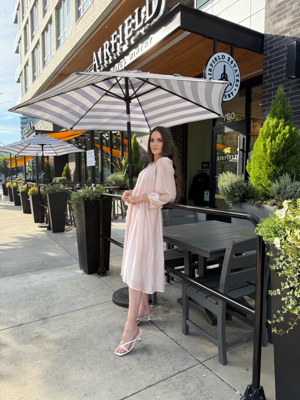 Sheer Pink Midi Dress