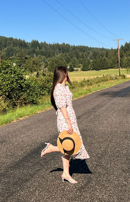 100% Cotton Muslin Wrap Midi Dress