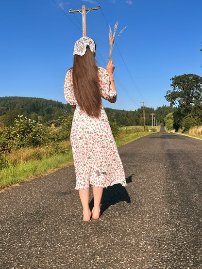 100% Cotton Muslin Wrap Midi Dress